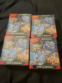 Lot - 4 Stellar Crown Pokemon Booster Bundles - Image 1