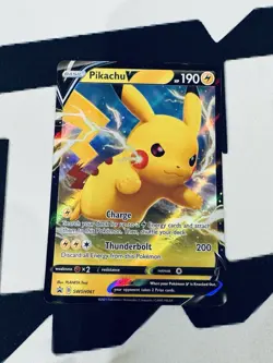 Pokemon TCG Pikachu V SWSH Black Star Promos SWSH061 Holo Promo - Image 1