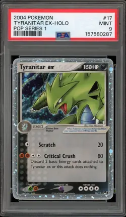 Pokemon Tyranitar ex POP Series 1 Holo Ultra Rare #17 PSA 9 Mint - Image 1