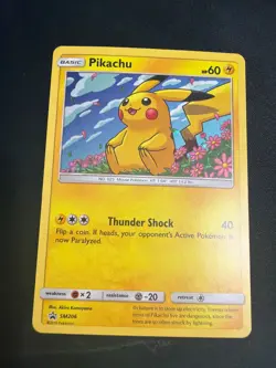 Pikachu SM206 Sm Holo cosmos holo sun and moon promo scratch on the back pokemon - Image 1