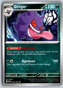 Gengar 057/091 Uncommon Paldean Fates Pokemon Near Mint - Image 1