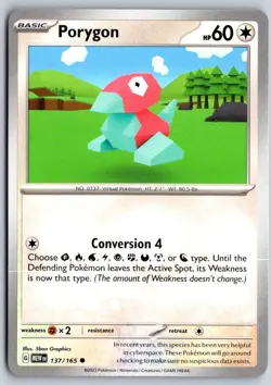 Porygon 137/165 Common 151 Pokemon Near Mint - Image 1