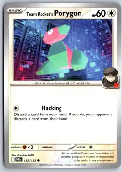 Team Rocket's Porygon 153/182 Common Destined Rivals Pokemon Near Mint - Image 1