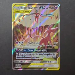 Pokemon TCG SM240 Espeon & Deoxys GX Full Art Sun & Moon Black Star Promo - Image 1