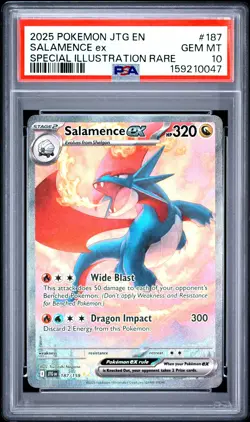 2025 POKEMON JTG EN-JOURNEY TOGETHER #187 SALAMENCE EX PSA 10 - Image 1
