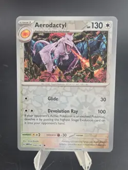 Aerodactyl - 142/165 - Pokemon TCG Scarlet & Violet 151 - NM - Reverse Holo Rare - Image 1