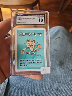 2019 Pokemon Japanese Playing Cards Old Maid Meowth CGC 10 PRISTINE - Image 1