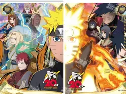 KAYOU Naruto TCG Prism Card 'PR' #043/044 PROMO Pair w/ Dual Hardcase Display - Image 1