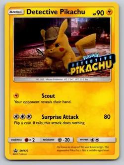 Detective Pikachu - (Stamped) SM170 Holo Promo Sun & Moon Promo Pokemon NM - Image 1