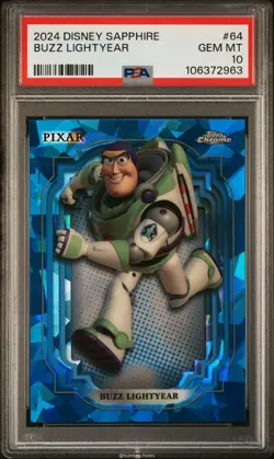 Buzz Lightyear Base 64 PSA 10 Topps Chrome Disney Sapphire Edition JC017 - Image 1