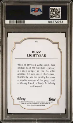 Buzz Lightyear Base 64 PSA 10 Topps Chrome Disney Sapphire Edition JC017 - Image 2