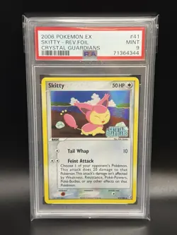 2006 SKITTY Pokemon Card #41 EX Crystal Guardians Reverse Holo PSA 9 - Image 1