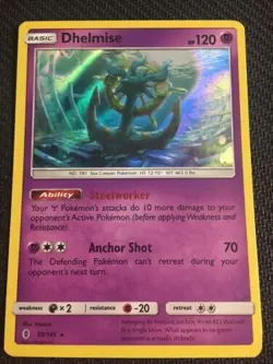 Pokemon : SM GUARDIANS RISING DHELMISE 59/145 RARE HOLO - Image 1