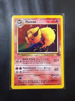 FLAREON Pokemon Card WOTC Unlimited Jungle Holo Rare 3/64 NM (A) - Image 1
