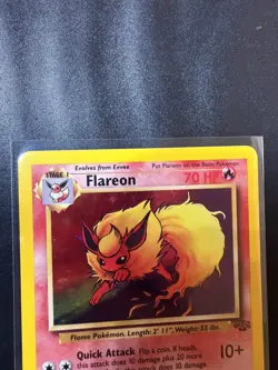 FLAREON Pokemon Card WOTC Unlimited Jungle Holo Rare 3/64 NM (A) - Image 2