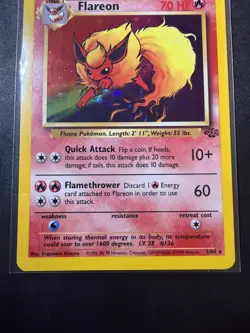 FLAREON Pokemon Card WOTC Unlimited Jungle Holo Rare 3/64 NM (A) - Image 3