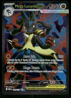 2025 Mega Lucario ex - 160/132 Ultra Rare Holo NM ME01: Mega Evolution Pokemon - Image 1