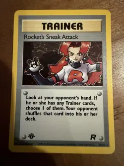 Pokemon Rocket’s Sneak Attack 16/82 Team Rocket 1st Edition Holo Rare Vintage NM - Image 1