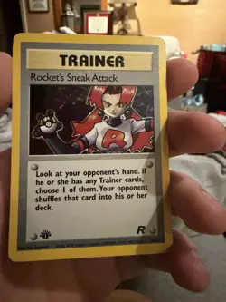 Pokemon Rocket’s Sneak Attack 16/82 Team Rocket 1st Edition Holo Rare Vintage NM - Image 5