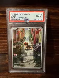 Pokemon TCG Litleo 139/132 MEG EN Illustration Rare Holo PSA 10 - Image 1