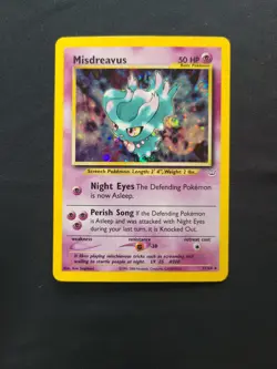 Pokemon Misdreavus Neo Revelation Holo Rare 11/64 Basic 50 NM-LP w / SWIRL - Image 1