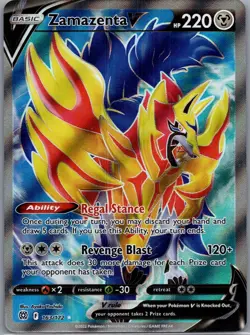 Zamazenta V 163/172 Ultra Rare Brilliant Stars Pokemon Near Mint - Image 1