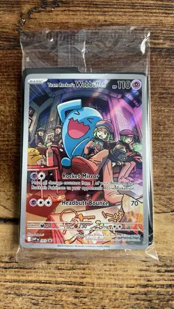 Pokemon Destined Rivals Team Rocket’s Wobbuffet 203 black star ETB Promo Sealed - Image 1