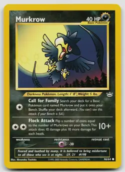MURKROW 46/64 COMMON NEO REVELATION POKEMON UNLIMITED LP - Image 1