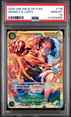 2025 ONE PIECE OP13-CARRYING ON HIS WILL #118 MONKEY D. LUFFY PSA 10 - Image 3