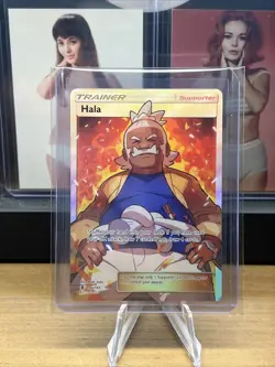 Pokemon TCG Hala 143/145 Guardians Rising Full Art Ultra Rare HOLO Trainer - Image 1