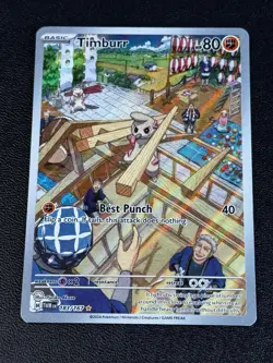 Pokemon TCG Timburr - 183/167 SV06: Twilight Masquerade Illustration Rare NM - Image 1