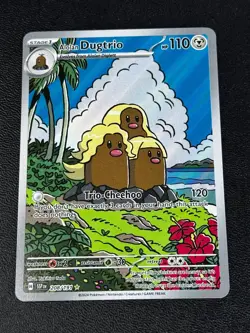 Pokemon TCG Alolan Dugtrio - 208/191 SV08: Surging Sparks Illustration Rare NM - Image 1