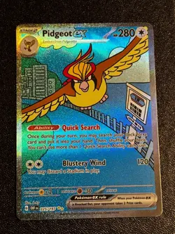 Pokemon TCG Pidgeot ex 225/197 Obsidian Flames Special Illustration Rare NM - Image 1