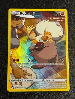 Pokemon TCG Rockruff TG07/TG30 SWSH12: Silver Tempest Ultra Rare NM - Image 1