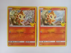 Pokemon TCG Chimchar Holo & Non McDonalds Promo 25th Anniversary 12/25 Free Ship - Image 1