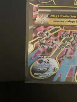 Pokemon M Alakazam EX 118/124 Fates Collide Mega Full Art Ultra Rare Holo 210 HP - Image 3
