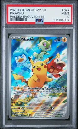 2023 Pokemon Svp En-Sv Black Star Promo Pikachu Paldea Evolved Etb PSA 9 - Image 1