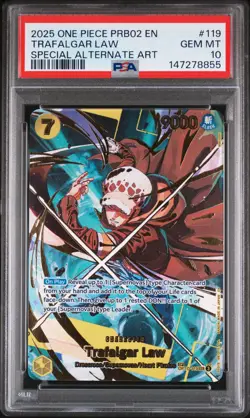 One Piece Trafalgar Law Premium Booster 2 SP PSA 10 GEM MINT OP10-119 English - Image 1
