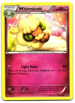 Whimsicott 71/124 - Fates Collide Uncommon Pokemon TCG - LP Card - Image 1