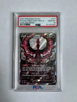 Galarian Moltres V Alternate Art Pokemon Chilling Reign 177/198 PSA Gem Mint 10 - Image 1