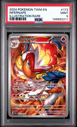 2024 Pokemon TWM EN Infernape Illustration Rare #173 PSA 9 MINT - Image 1