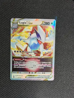Lugia VSTAR 139/195 Holo VSTAR Rare Silver Tempest Pokemon Near Mint - Image 2