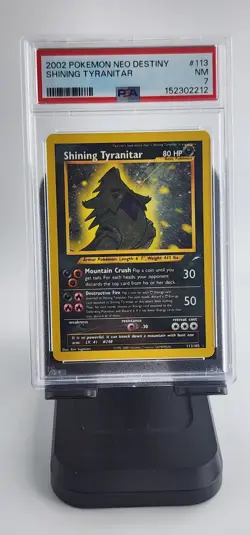 2002 POKEMON NEO DESTINY #113 SHINING TYRANITAR PSA 7 - Image 1