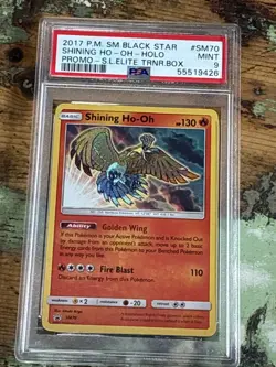 2017 POKEMON SM BLACK STAR PROMO #SM70 SHINING HO-OH-HOLO PSA 9 - Image 1