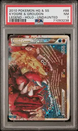 Pokemon 2010 HGSS Undaunted Kyogre & Groudon Legend Holo Rare #88 PSA 7 - Image 1