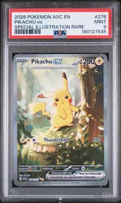 2026 POKEMON ASC EN-ASCENDED HEROES SPECIAL ILLUSTRATION RARE PIKACHU EX PSA 9 - Image 1