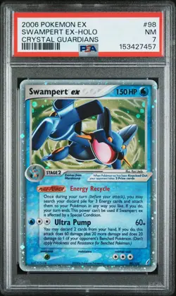2006 POKEMON EX CRYSTAL GUARDIANS 98 SWAMPERT EX-HOLO PSA 7 NEAR MINT - Image 1