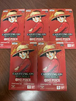 Lot of 5 sealed One Piece TCG Carrying on His Will booster packs ENGLISH - Image 1