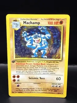 Pokemon TCG Machamp Base Set 8/102 Holo 1st Edition Holo Rare - Image 1