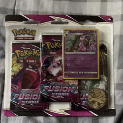 Pokemon Espeon Fusion Strike Trading Cards - Pack of 3 TCG - Image 1